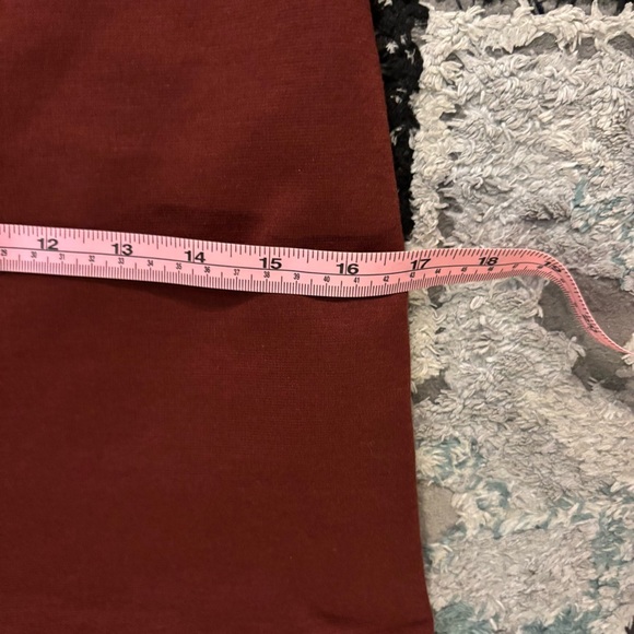 BCBGMaxAzria Black and Burgundy Long Sleeve Dress with Faux Leather Bodice - Picture 10 of 10